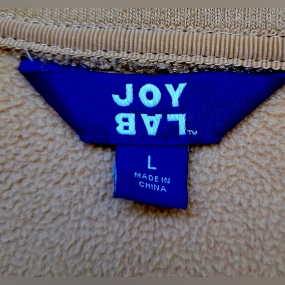 JoyLab Women's Sherpa Fleece Teddy Jacket Half Zip Pullover Camel Kangaroo Large - Picture 4 of 16